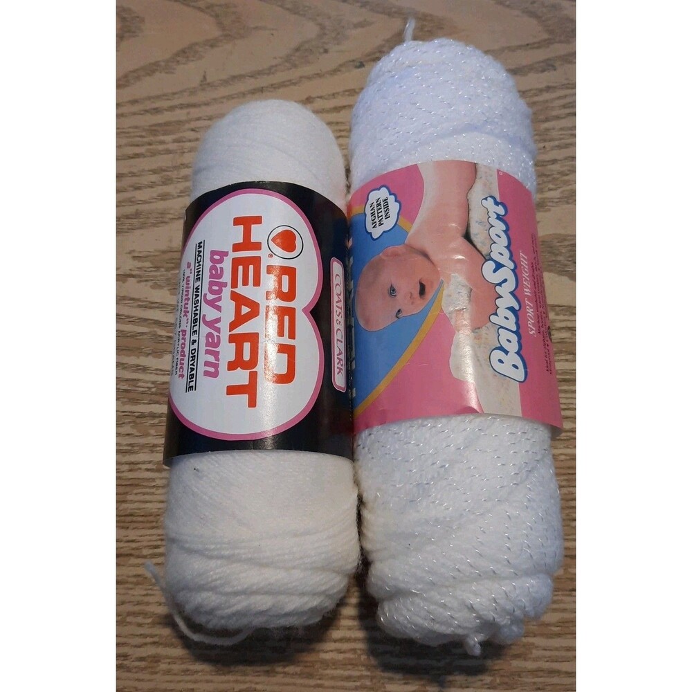 Lot Of 2 Baby Sport And Red Heart Baby Yarn